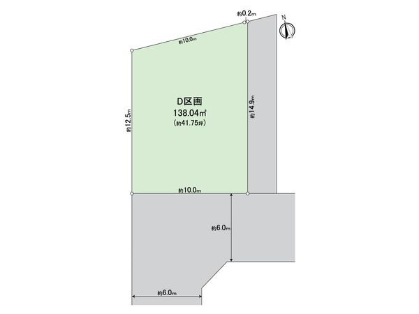 八王子市長沼町 土地 D号区 区画図 八王子市長沼町 土地 D号区 区画図