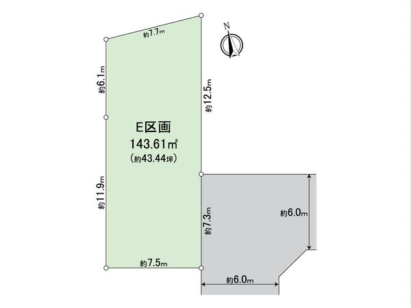 八王子市長沼町 土地 E号区 区画図 八王子市長沼町 土地 E号区 区画図