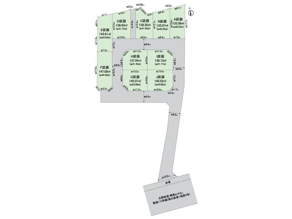 八王子市長沼町 土地 F号区 全体区画図 八王子市長沼町 土地 F号区 全体区画図