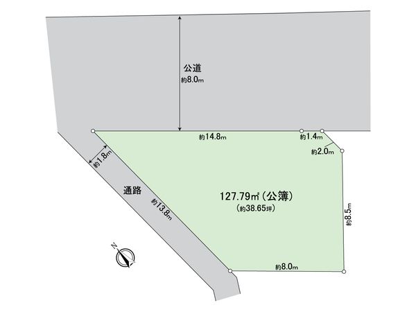 八王子市左入町 土地 区画図