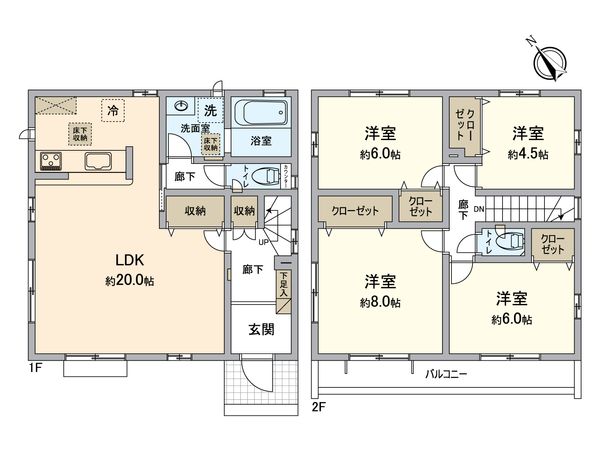 八王子市堀之内 新築戸建3号棟 間取図(平面図) 八王子市堀之内 新築戸建3号棟 間取図(平面図)