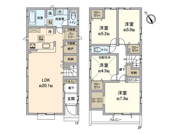 八王子市堀之内 新築戸建4号棟 間取図(平面図) 八王子市堀之内 新築戸建4号棟 間取図(平面図)