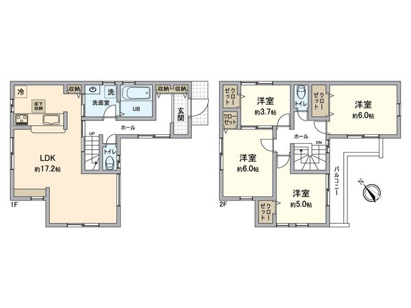 八王子市泉町 新築戸建1号棟 間取図(平面図)