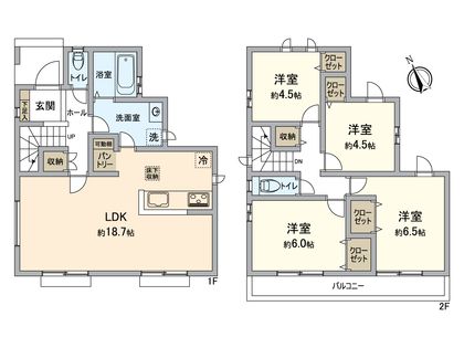 八王子市川口町 新築戸建B号棟 間取図(平面図)
