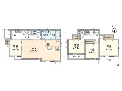 八王子市川口町 新築戸建C号棟 間取図(平面図)