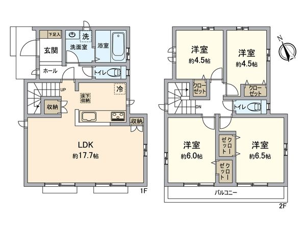 八王子市川口町 新築戸建D号棟 間取図(平面図) 八王子市川口町 新築戸建D号棟 間取図(平面図)