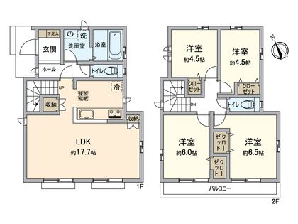 八王子市川口町 新築戸建D号棟 間取図(平面図)