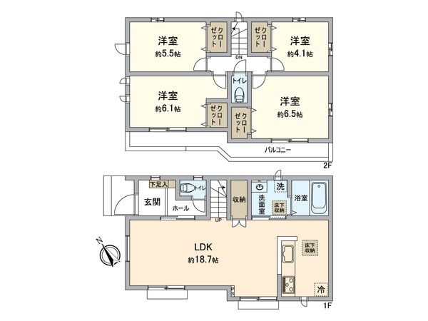 八王子市川口町 新築戸建E号棟 間取図(平面図) 八王子市川口町 新築戸建E号棟 間取図(平面図)