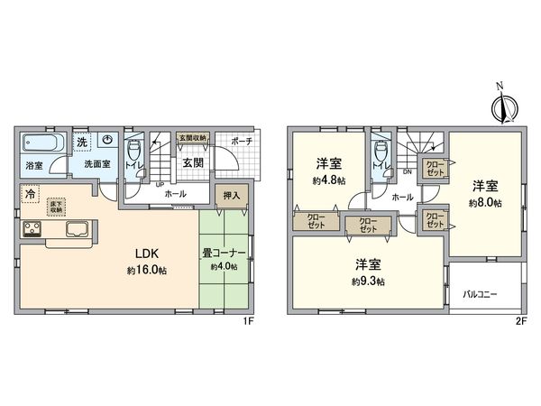 八王子市川口町 新築戸建1号棟 間取図(平面図)