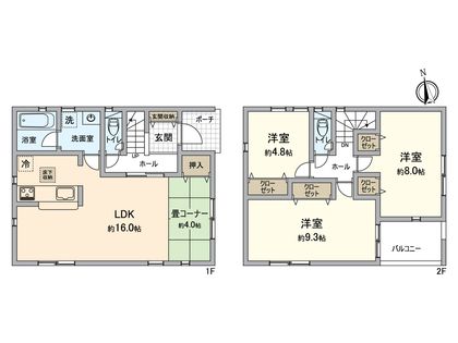八王子市川口町 新築戸建1号棟 間取図(平面図)