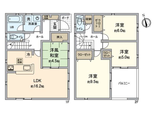八王子市川口町 新築戸建 2号棟 間取図(平面図)