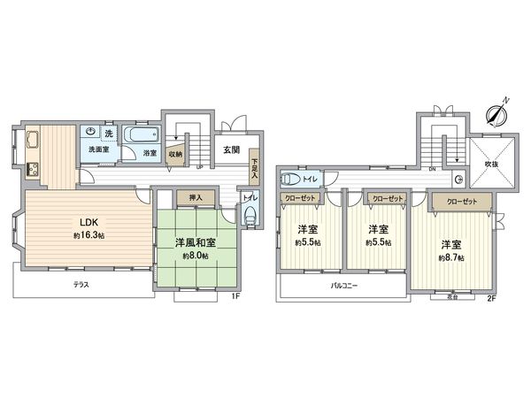 八王子市松木 戸建 間取図(平面図) 八王子市松木 戸建 間取図(平面図)
