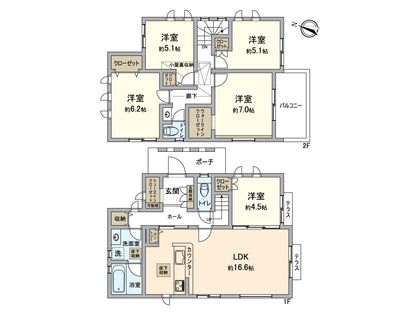 八王子市片倉町 新築戸建 間取図(平面図)