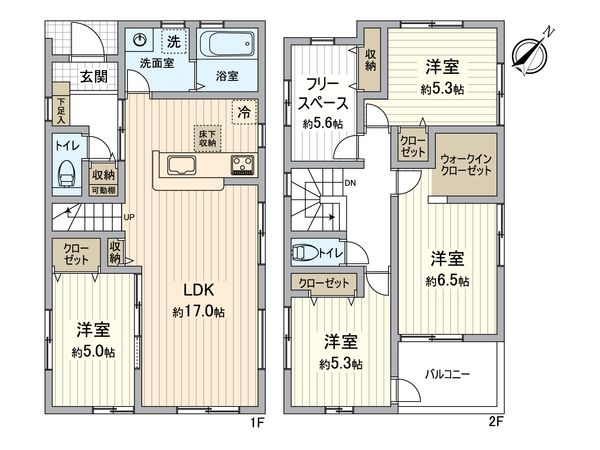 八王子市寺田町 新築戸建6号棟 間取図(平面図)