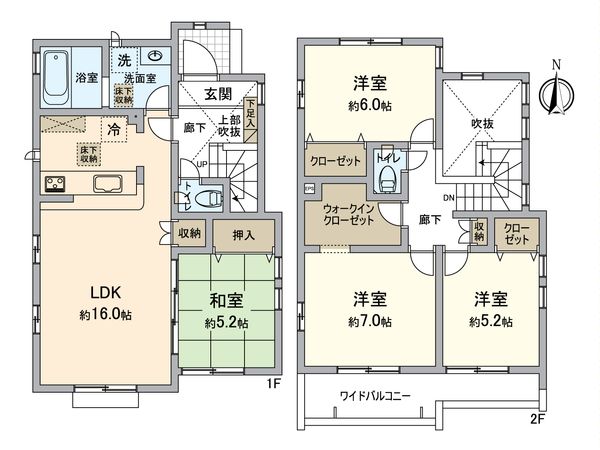 八王子市富士見町 新築戸建3号棟 間取図(平面図) 八王子市富士見町 新築戸建3号棟 間取図(平面図)