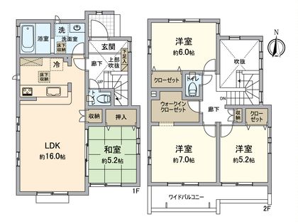 八王子市富士見町 新築戸建3号棟 間取図(平面図)