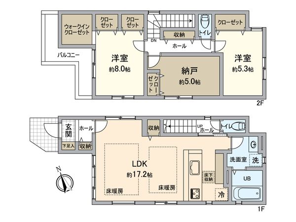 日野市神明3丁目 新築戸建3号棟 間取図(平面図)