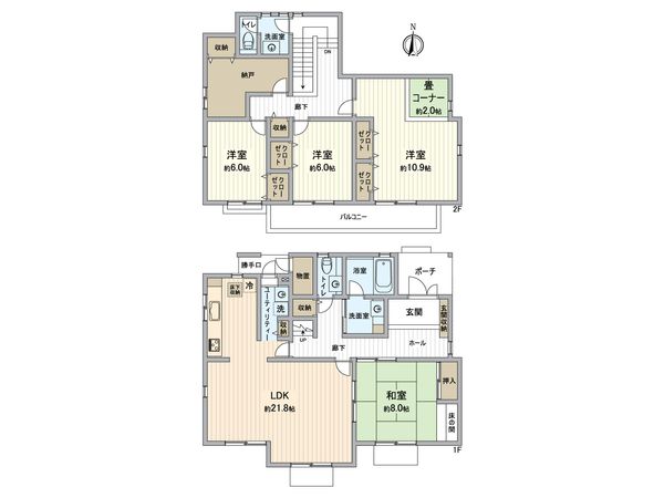 八王子市元八王子町2丁目 戸建 間取図(平面図) 間取図(平面図)