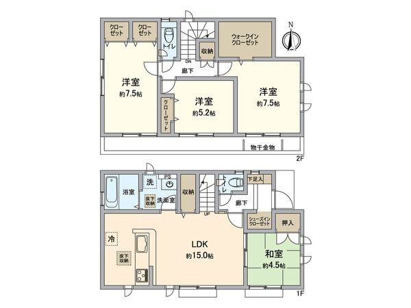 八王子市大谷町 戸建 間取図(平面図) 八王子市大谷町 戸建 間取図(平面図)
