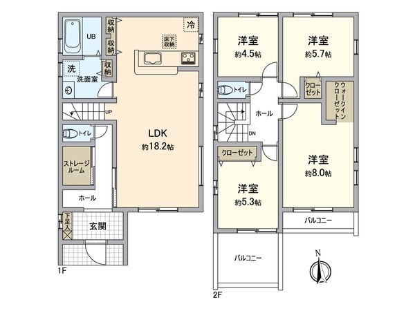八王子市大谷町 新築戸建 3号棟 間取図(平面図) 八王子市大谷町 新築戸建 3号棟 間取図(平面図)