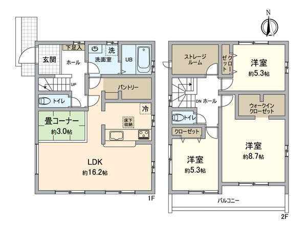 日野市旭が丘5丁目 新築戸建4号棟 間取図(平面図)