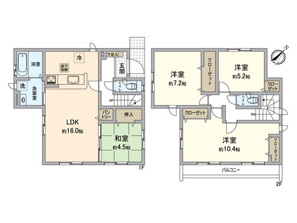 八王子市石川町 新築戸建1号棟 間取図(平面図) 八王子市石川町 新築戸建1号棟 間取図(平面図)