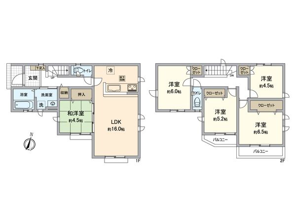 八王子市石川町 新築戸建8号棟 間取図(平面図) 八王子市石川町 新築戸建8号棟 間取図(平面図)
