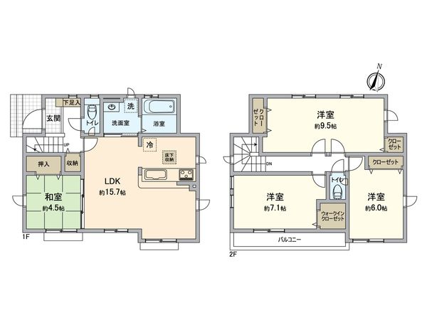 八王子市石川町 新築戸建15号棟 間取図(平面図) 八王子市石川町 新築戸建15号棟 間取図(平面図)