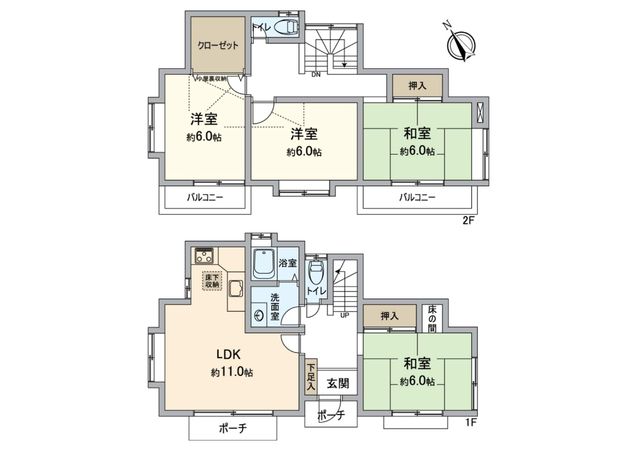 八王子市石川町 戸建 間取図(平面図)