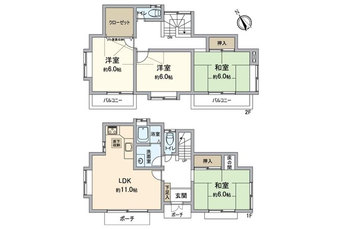 八王子市石川町 戸建 間取図(平面図) 八王子市石川町 戸建 間取図(平面図)