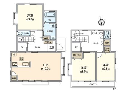 八王子市大楽寺町 戸建 間取図(平面図) 八王子市大楽寺町 戸建 間取図(平面図)