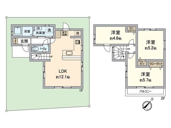 日野市南平5丁目 新築戸建 間取図(平面図)