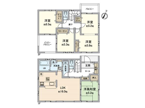 八王子市南陽台3丁目 新築戸建1号棟 間取図(平面図) 八王子市南陽台3丁目 新築戸建1号棟 間取図(平面図)