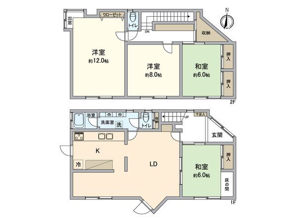 八王子市南陽台2丁目 戸建 間取図(平面図)