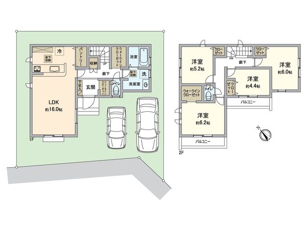 八王子市元八王子町2丁目 新築戸建1号棟 間取図(平面図) 間取図(平面図)