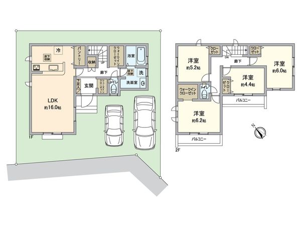 八王子市元八王子町2丁目 新築戸建1号棟 間取図(平面図) 八王子市元八王子町2丁目 新築戸建1号棟 間取図(平面図)