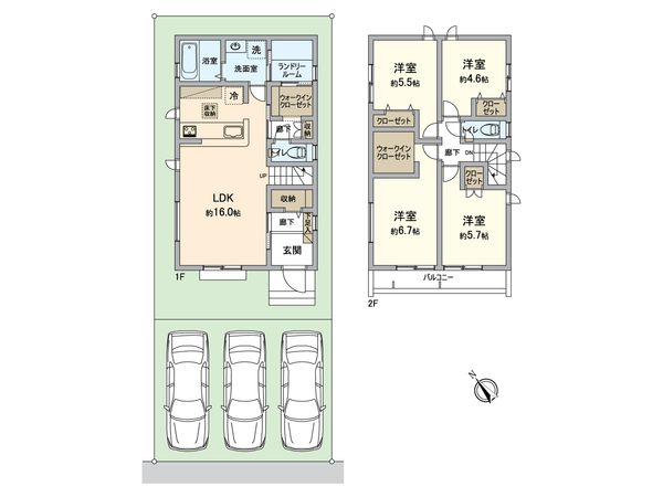 八王子市元八王子町2丁目 新築戸建3号棟 間取図(平面図)