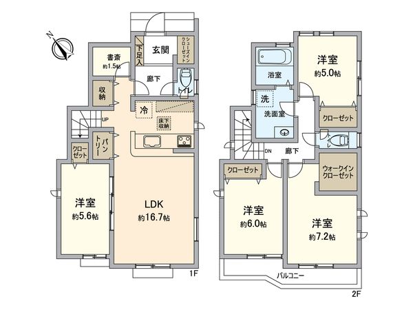 八王子市元八王子町2丁目 新築戸建7号棟 間取図(平面図) 八王子市元八王子町2丁目 新築戸建7号棟 間取図(平面図)