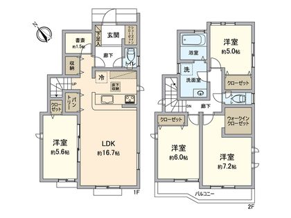 八王子市元八王子町2丁目 新築戸建7号棟 間取図(平面図)