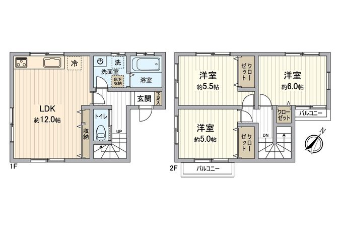 日野市東豊田1丁目 戸建 間取図(平面図)