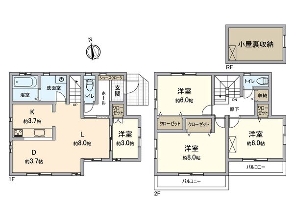 八王子市横川町 戸建 間取図(平面図)