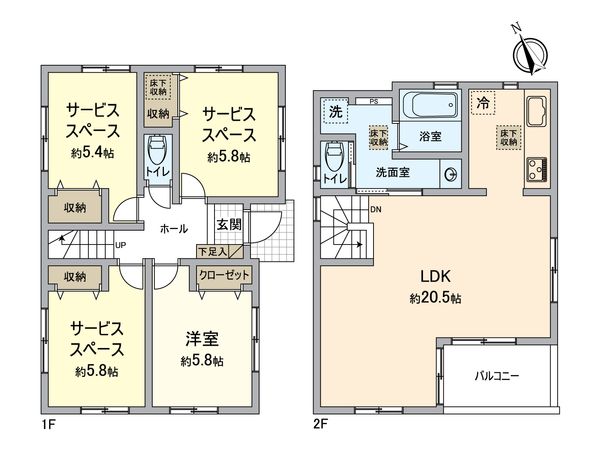 日野市東豊田3丁目 新築戸建4号棟 間取図(平面図) 間取図(平面図)