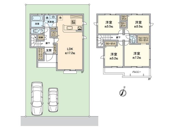 八王子市暁町3丁目 新築戸建3号棟 間取図(平面図) 八王子市暁町3丁目 新築戸建3号棟 間取図(平面図)