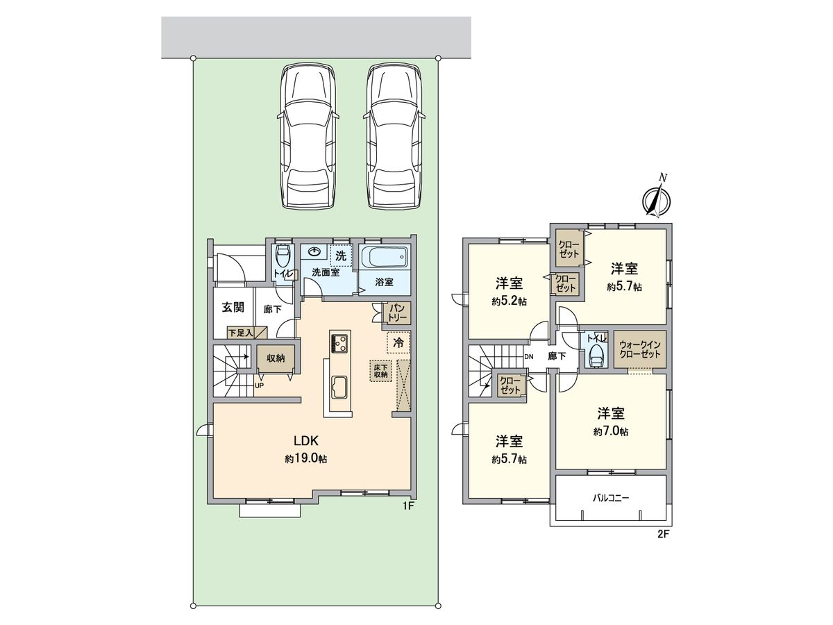 八王子市暁町3丁目 新築戸建9号棟 間取図(平面図) 間取図(平面図)