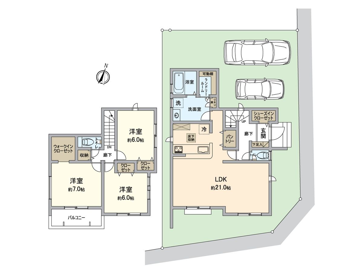 八王子市暁町3丁目 新築戸建20号棟 間取図(平面図) 間取図(平面図)