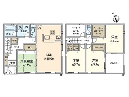 八王子市川口町 新築戸建1号棟 間取図(平面図)