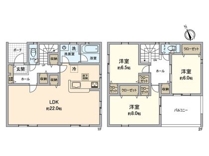 八王子市川口町 新築戸建4号棟 間取図(平面図)