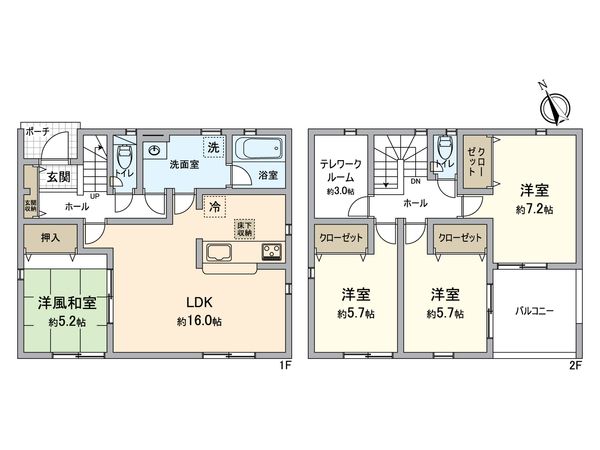 八王子市川口町 新築戸建5号棟 間取図(平面図)