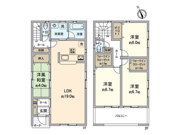 八王子市川口町 新築戸建9号棟 間取図(平面図)
