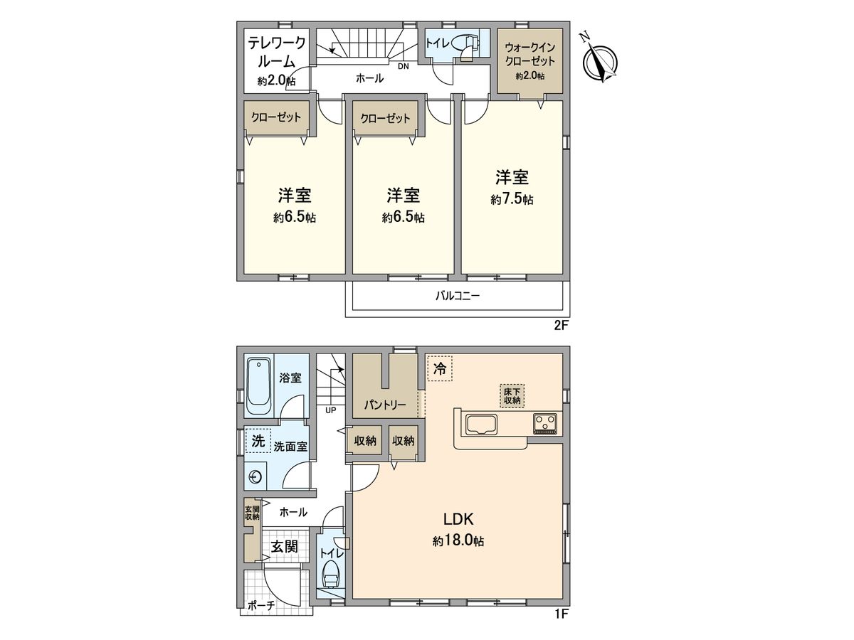 八王子市川口町 新築戸建10号棟 間取図(平面図) 間取図(平面図)